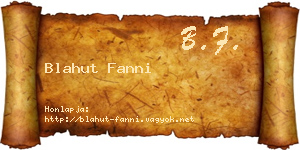 Blahut Fanni névjegykártya
